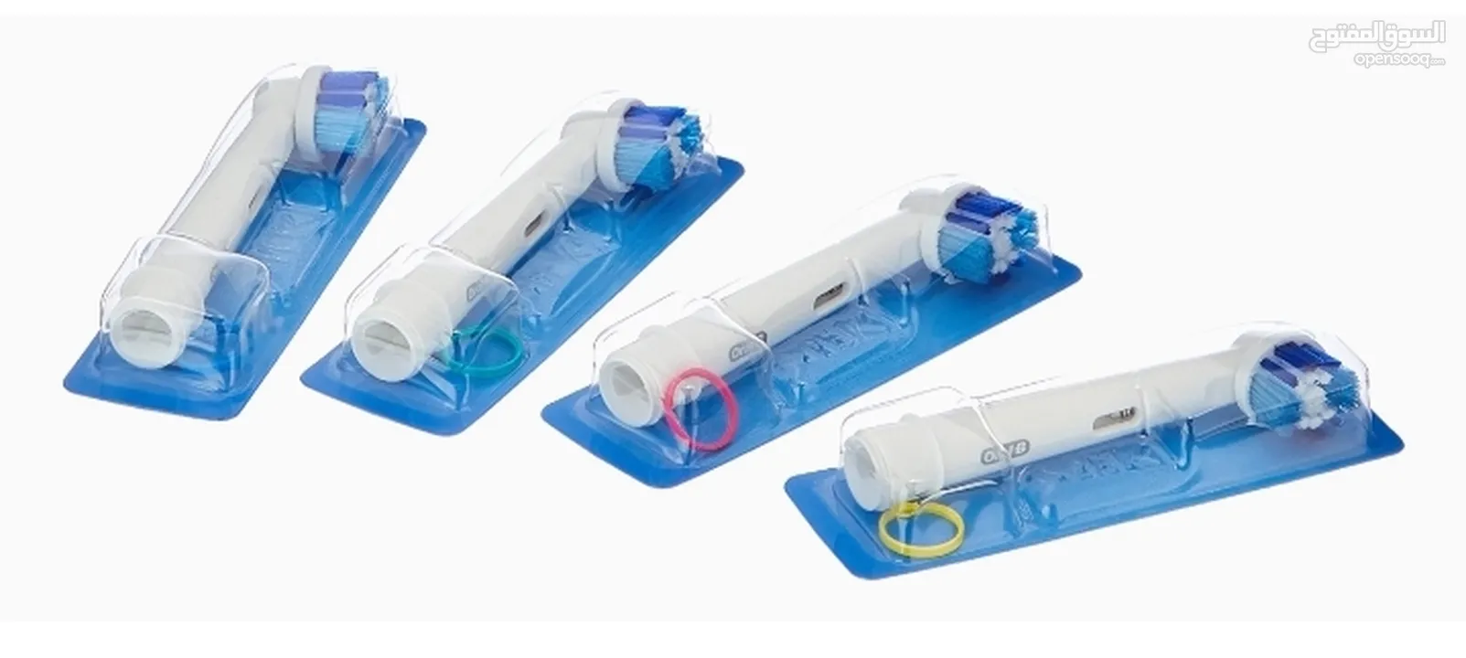 فرش أسنان أورال-بي كروس أكشن البديلة للحماية من البكتيريا (8 قطع) فرشاة أسنان كهربائية