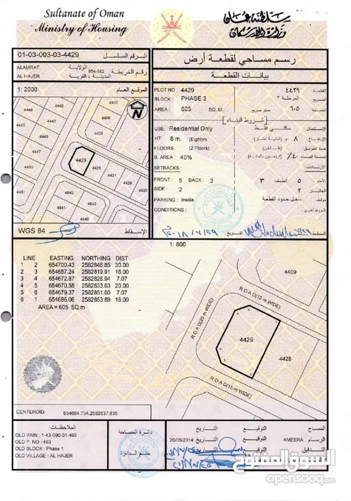 أرض سكنية في العامرات الحاجر الأولى حيم