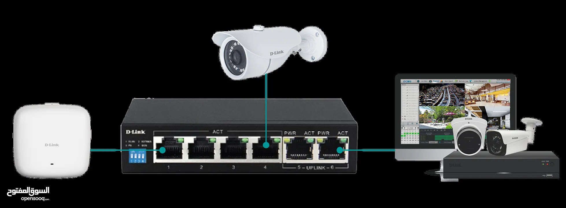 D-link Des-F1006P-E-PORT 10/100 SWITCH WITH 4 POE PORTS AND 2 UPLINK PORTS سويتج دي لينك