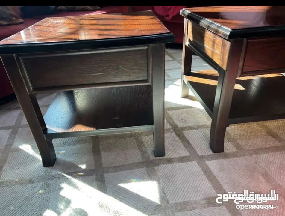 طاولات جانبيات عدد 2خشب محلي مش مضفوط