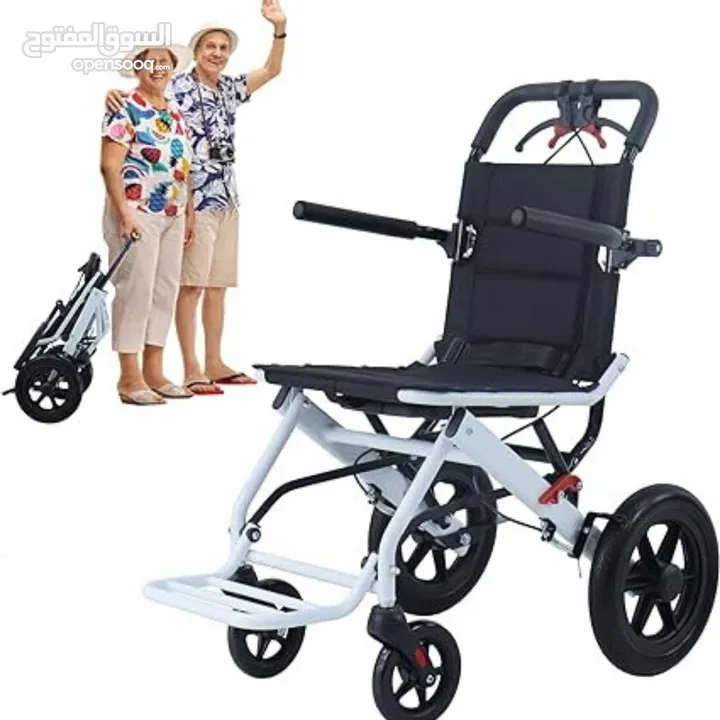 كرسي متحرك قابل للطي محمول خفيف الوزن Lightweight Portable Folding Wheelchair