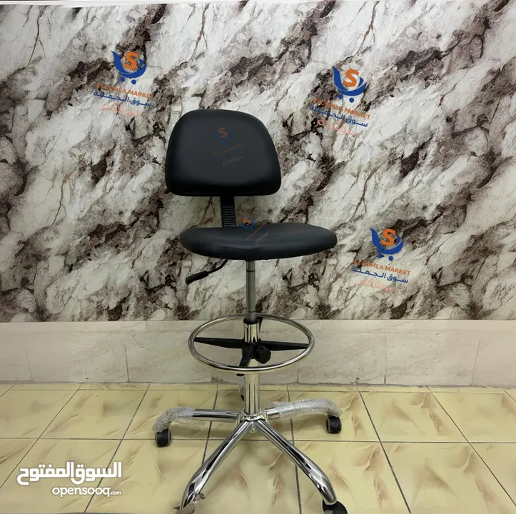 كرسي كاشير طبي مع مسند قدمين كرسي شبك طبي / للريسبشن/ سوبرماركت/عيادات متعدد الاستخدام