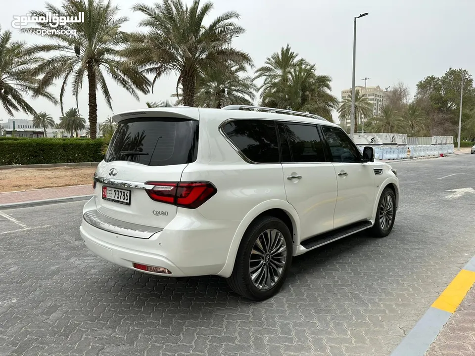 للبيع انفينتي QX80 موديل 2019 خليجي من داخل زعفراني فلل اوبشن كاااملة المواصفات  قمة فالنظافة