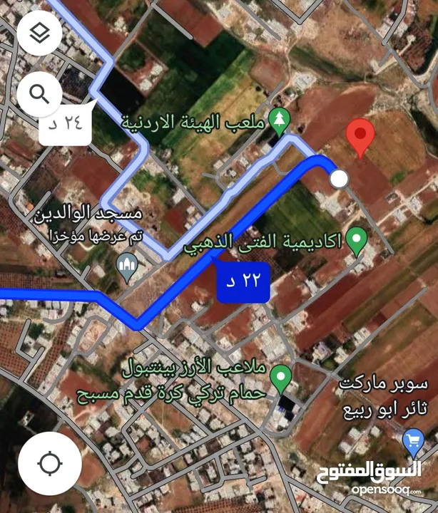 أرض 500 متر في ضاحية الاحسان - جاوا - منطقة فلل وقصور  خلف شارع أربعين تجاري