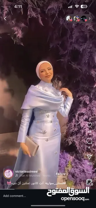 فستان سهرة لون كحلي جديد غير ملبوس