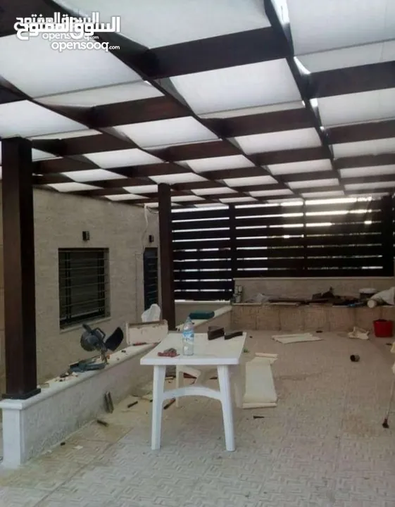 مظلات خشبيه واسوار خشبيه  للحدائق والمزارع و الترس