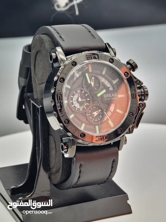 Break Black chronograph with stop watch 47mm big size