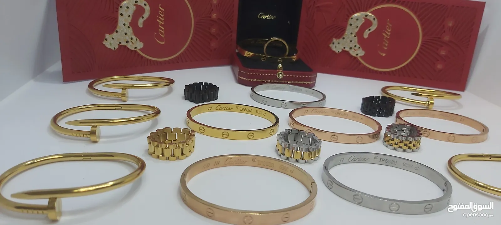 اكسسوارات اوروبيه فاخره أساور كارتير Cartier وخواتم جديد غير مستعمل ..