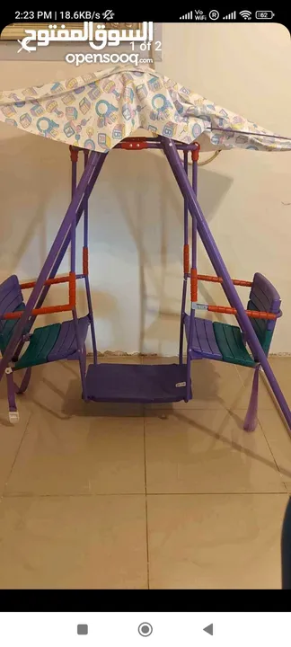 Kids foldable swing with 2 Seats and Baby cot with Mattress available for sale each 150