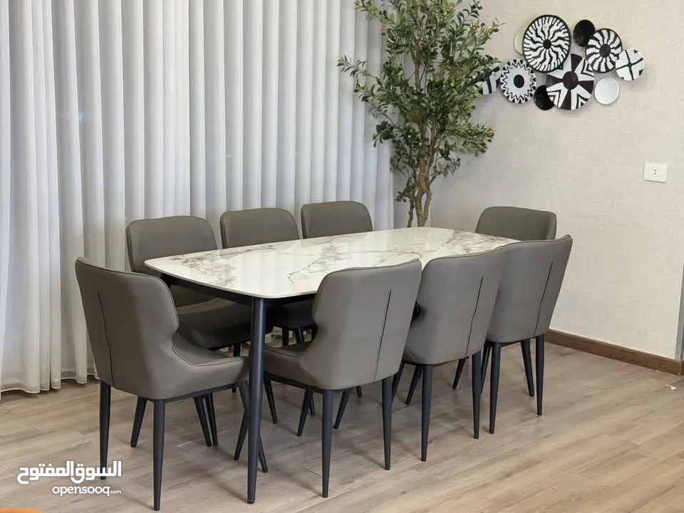 طاولات سفرة معدن ورخام فاخرة