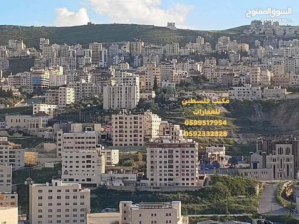 شقة مشطبة غير مفروشة للايجار الشهري في نابلس حي المعاجين اطلالة رائعة متوفر كافة الخدمات ومصعد