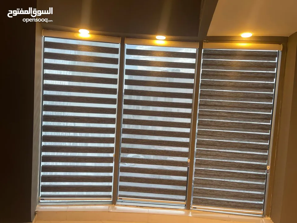 تفصيل وتركيب ستائر لنن تركية بموديلات جديدة  وجميع انواع الستائر (زيبرا رول عامودي و معدنية)