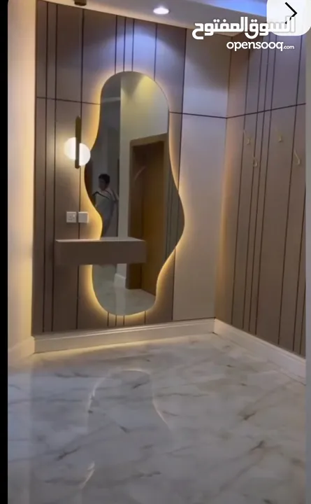 زجاج مرايا سيكوريت تفصيل وتركيب جميع انواع الزجاج وديكورات مرايا المداخل مع الاضاءة
