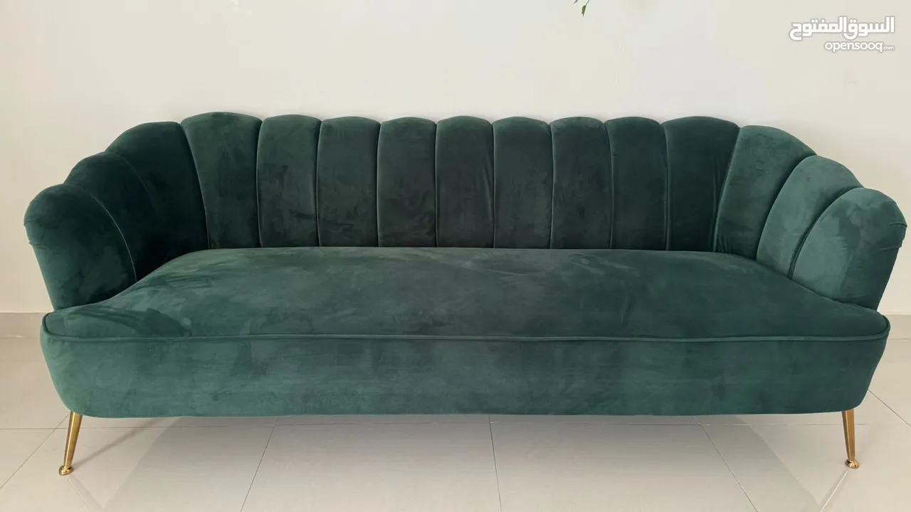 Green Raindrops 3 seater sofa