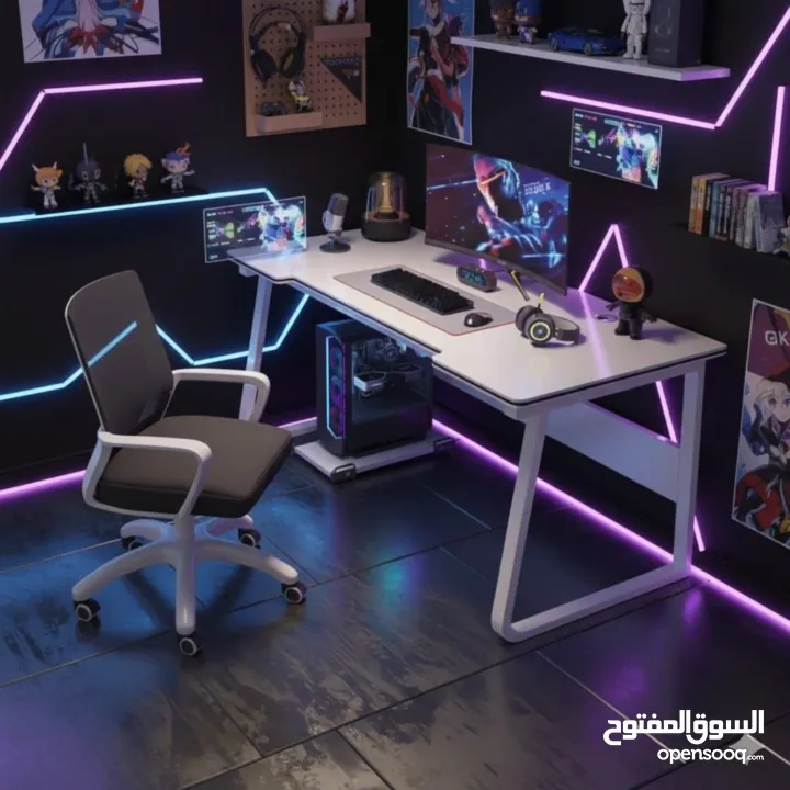 طاولة جيمينغ / مكتب كمبيوتر – تريند السيت أب العصري إذا بدك مكتب يجمع بين الشكل الفخم والع