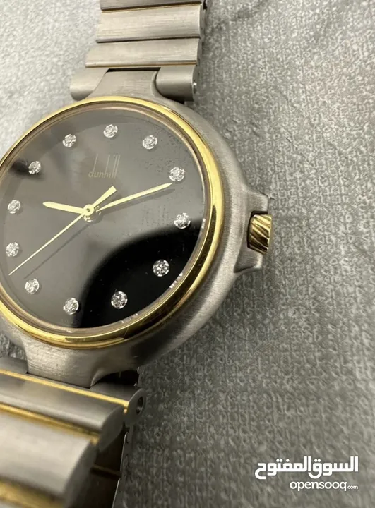 ساعة دينهيل بمينا أسود ومؤشر ألماس  Dunhill Watch Millennium Black Dial Diamond Index Quartz Used