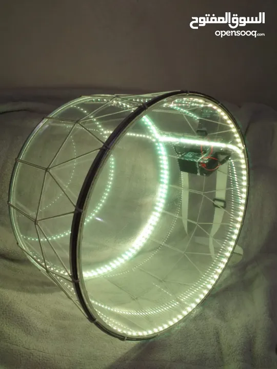 طبول للدبكات شفاف مع اضاءة متغيرة عدة الوان