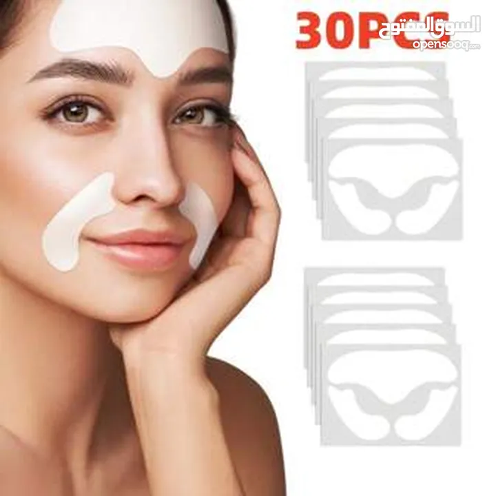 لاصقات  وجه ثلاثيه  لمنع الخطوط و شد البشره وترطيبها و تغذيتها  بشكل اسبوعي 30 قطعه لاصقه تعمل على