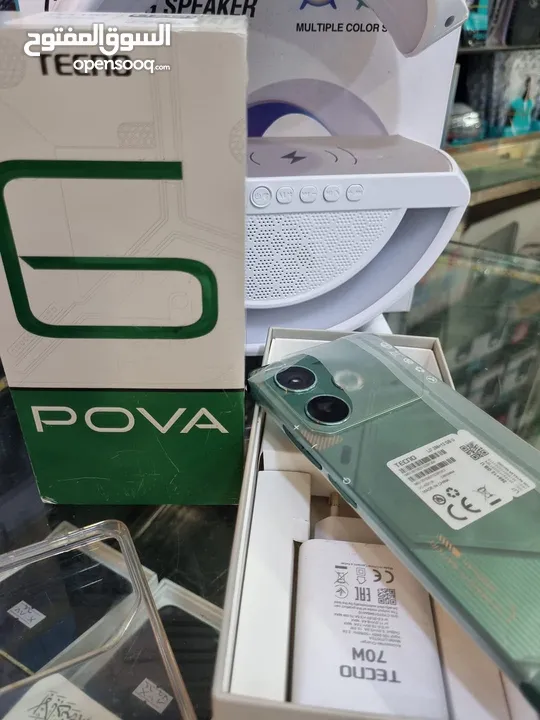 مستعمل ايام pova 6 رام 16 و 24 جيجا 256 أغراضة والكرتونه الأصلية مكفول بالشركة متوفر توصيل
