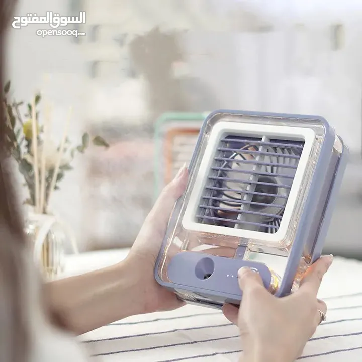 مكيف الهواء المتنقل للسياره او المنزل او المكتب يعمل بالثلج و الماء البارد شحن وusb مروحه مراوح رذاذ