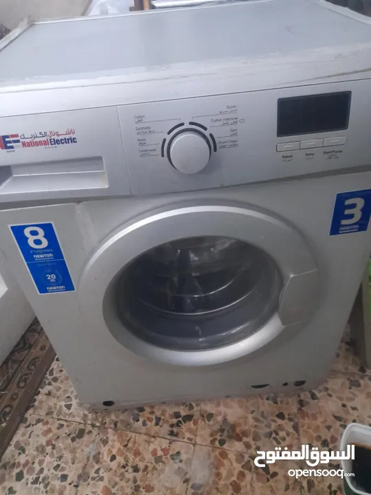 ثلاجه ناشونال و غساله لون سلفر بحال الجديد استخدام بسيط للبيع