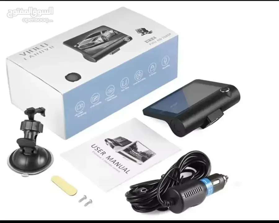كاميرا سيارة أمامية وخلفية وداخليه 3×1 VIDEO CAR DVR FULL HD 1080P  شاشة لمس حجم 4 بوصة HD