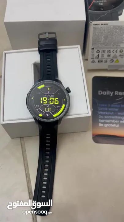 ساعة اميزفيت بلانس بحالة الوكالة (بالكرتونة) معها كامل اغراضها Amazfit Balance