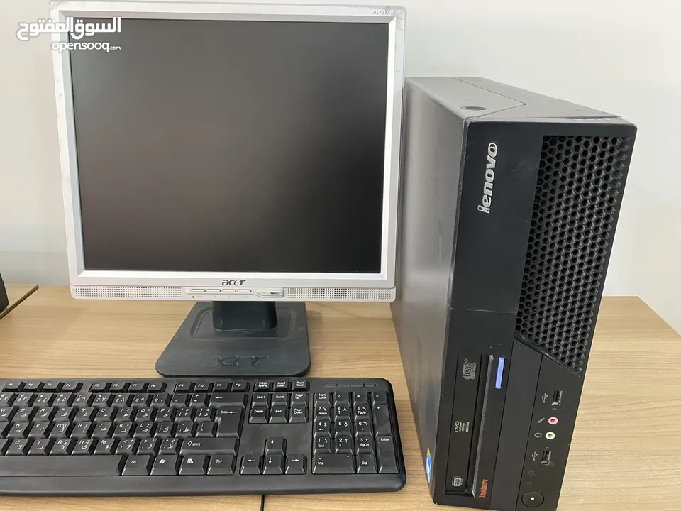 جهاز كمبيوتر pc مع شاشة نوّع لينوفو  للبيع