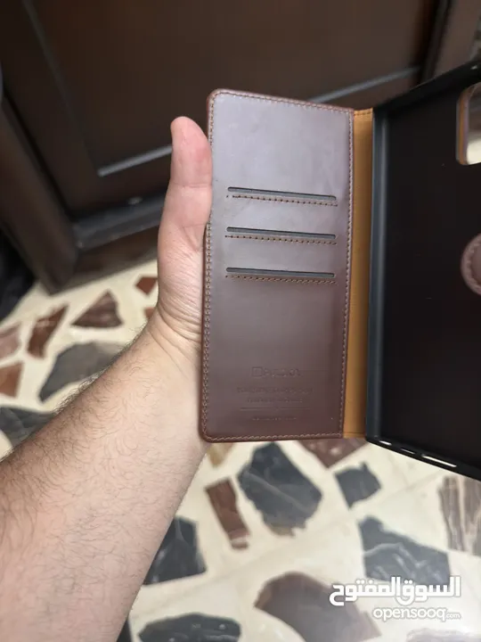 حافظة محفظة قابلة للفصل من PULOKA لهاتف Galaxy S23 Ultra – جلد بني فاخر
