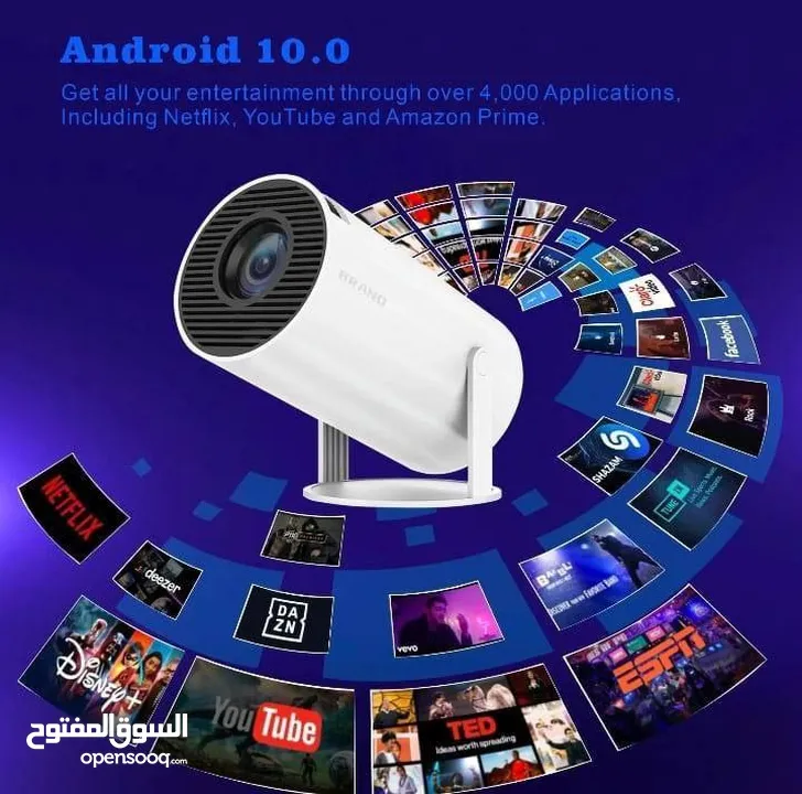 بروجكتر ULTRA HD بروجكتر يغنيك كليا علي الشاشة بدقة full HD يعمل بنظام Android TV & ios