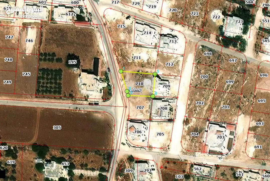 أرض للبيع  مادبا الخطابية حنو الكفير قطعة أرض سكنية بموقع مميز مساحتها 612 م