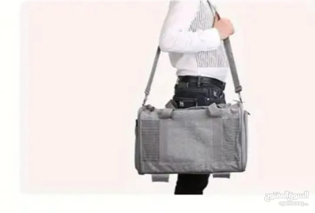 Pet bag trolley  حقيبة مع عجلات للكلاب الصغيرة والقطط لون اسود مع عجلات
