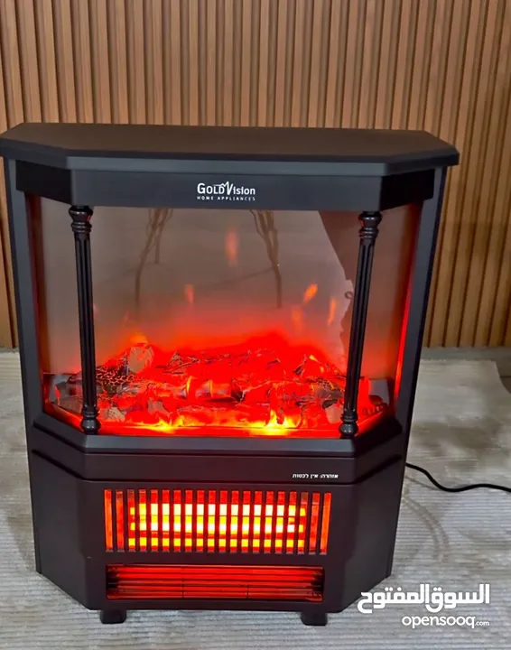 صوبة فايربليس ديكورية فاخرة قوة 2000 واط لتدفئة عالية جداً 3 أعمدة + هيتر هواء ساخن
