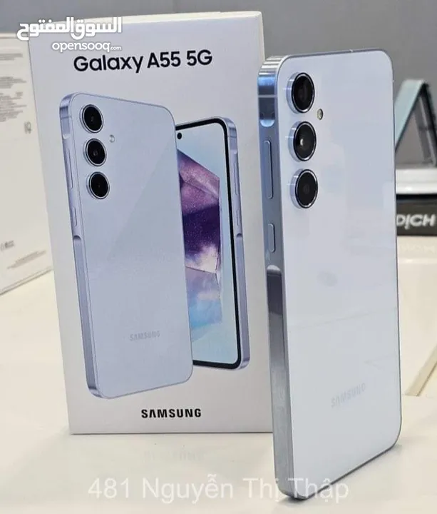 مشغل ايام Samsung A55 5G رام 16 جيجا 256 أغراضة والكرتونه الأصلية متوفر توصيل