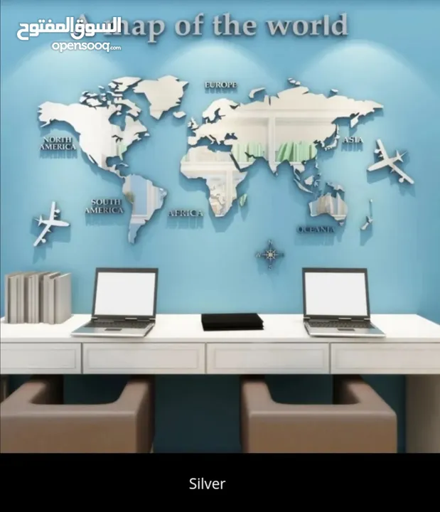 خريطة العالم باحجام مختلفة خشبية او اكرليك للمكاتب و الشركات الطيران