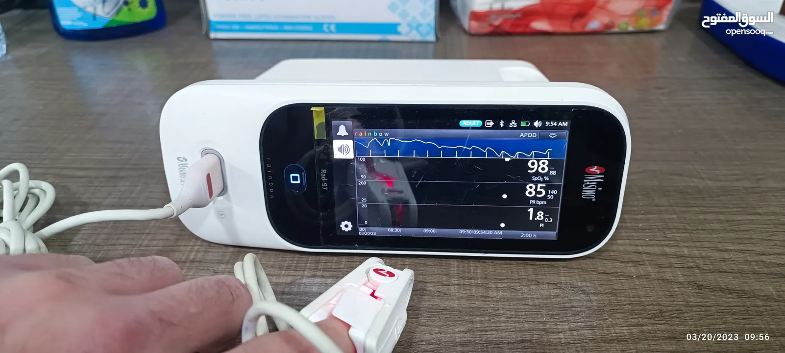 اوكسجين، شاشة علامات حيوية، تنفس، vital signs monitor,Masimo