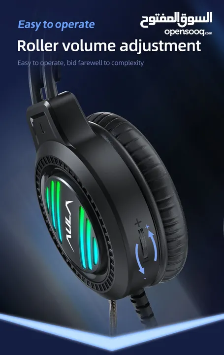 سماعات جيمنغ محيطية مضيئة أفضل الانواع  Aula Headset S606  Gaming RGB Lights OG