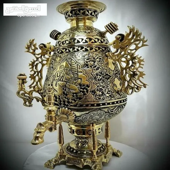 سماور الفحم النحاسية الفاخرة