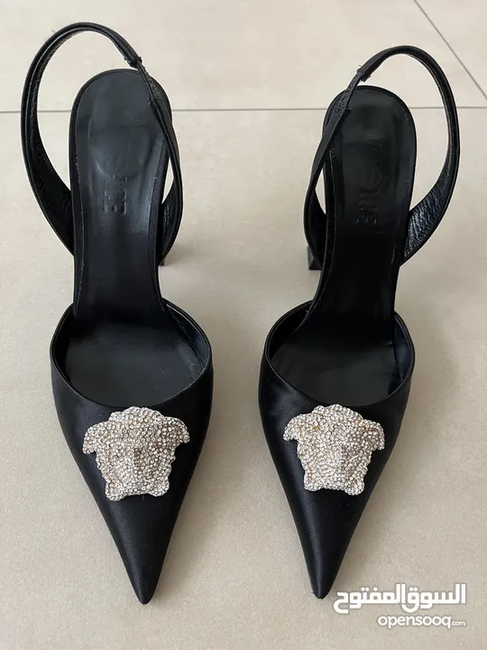 Versace pumps with crystal medusa
