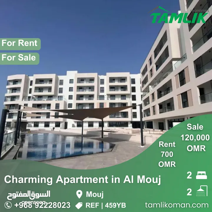 Charming Apartment for Rent & Sale in Al Mouj  REF 459YB