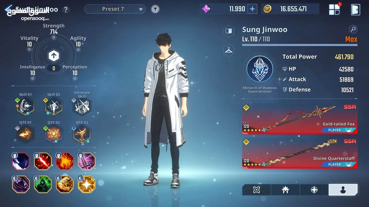 حساب solo leveling arise للبيع تمت هزيمه يوغمينت ضمن 6000 لاعب