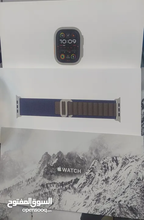 ساعهAPPLE ULTRA 2  Apple Watch Ultra 2 49mm - GPS+Cell - Titanium Case w/ Blue Alpine Loop - Larg