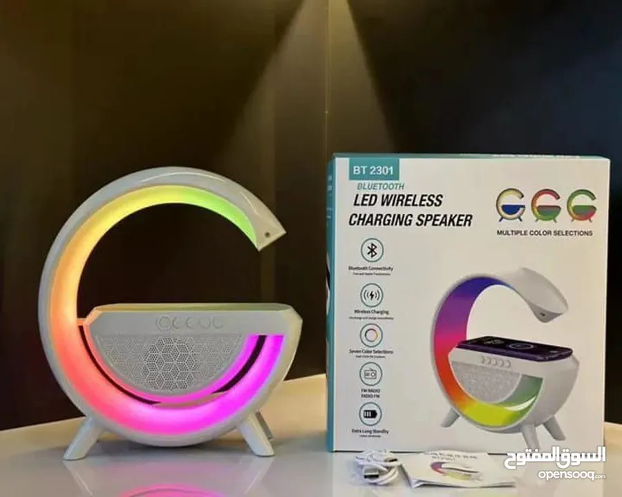 Led wireless charging speaker مكبر الصوتLED شحن لاسلكية بالحجم الكبير الاكبر في الأسواق .