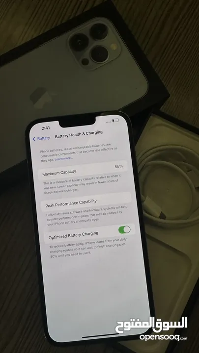ايفون 13 برو ماكس 512 جيجا بالكرتونه 85٪؜