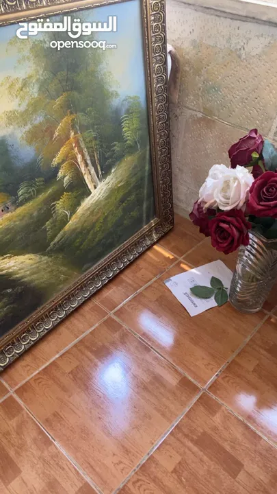 برواز عدد 2 بإطار ذهبي رسم يدوي بصورة طبيعية جميلة      00000000000000000000000000000000000000000000