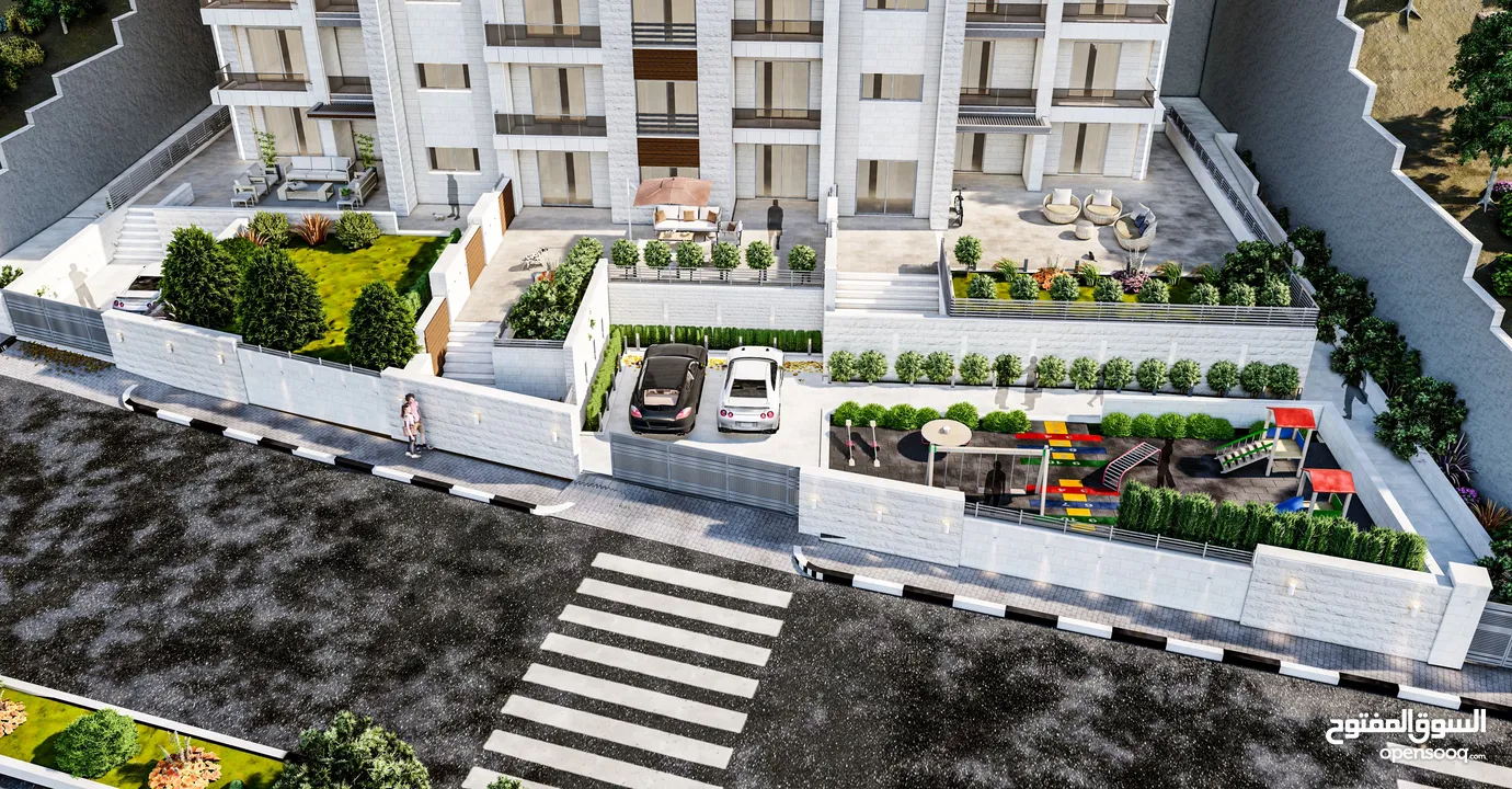 شقة مع حديقة و مدخل خاص و مصف سيارة خاص للبيع في عين مصباح مقابل جامعة القدس المفتوحة\كلية مسقط