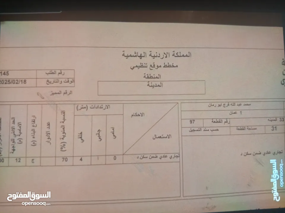 عمارة  تتكون من اربع طوابق كل طابق يحتوي ع شقة مع مخزنين تجاريين ع الشارع