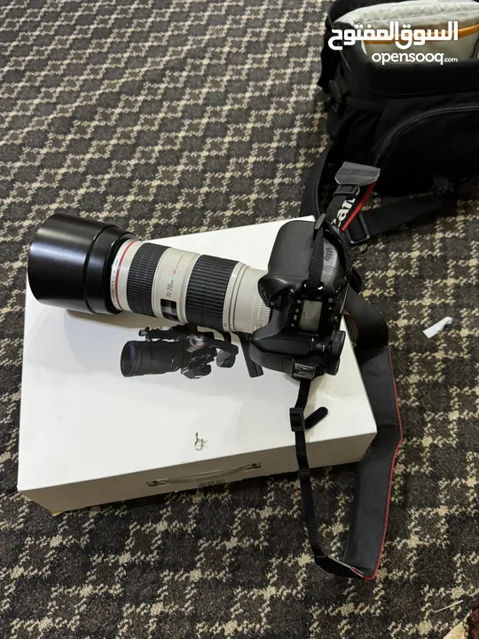 كانون 80D مع زوم 70-200 f4 دبل استبلايزر ومانع اهتزاز ويبل اس وعدسه 50mm