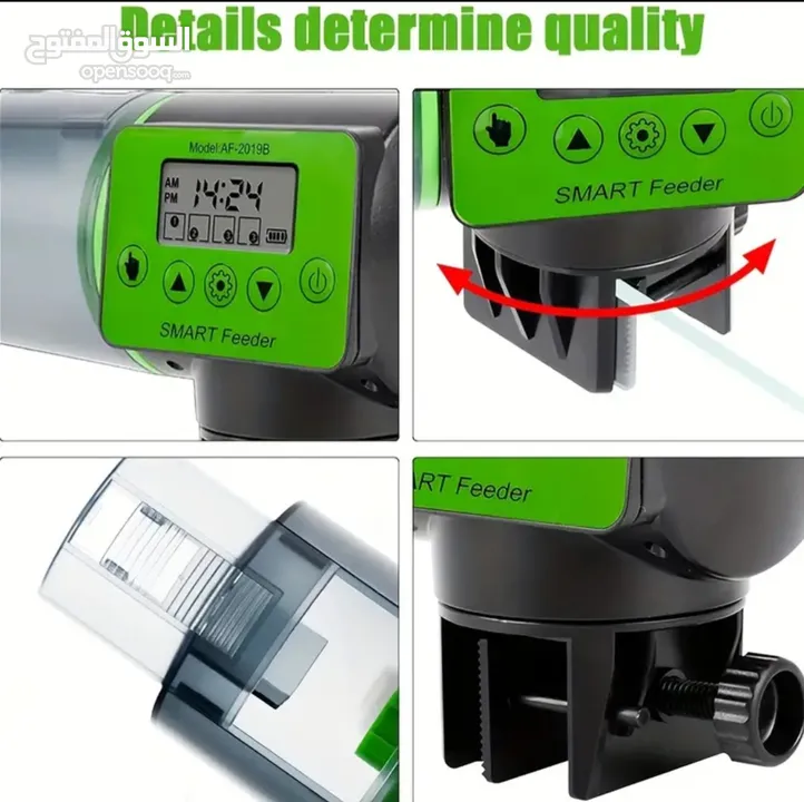 جهاز  مخصص لاطعام الاسماك  اوتوماتيكي اكصر من 10 برامج يمكنك ترك الاسماك بدون القلق على اطعامهم