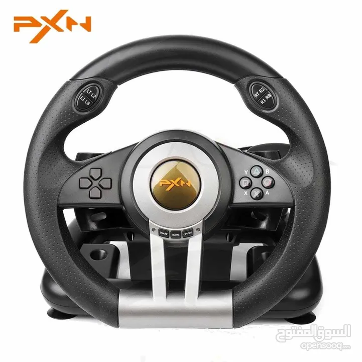 ستيرنغ ويل مقود سواقة مع بريكات لأجهزة الـ PC و البلايستيشن PXN V3 Steering